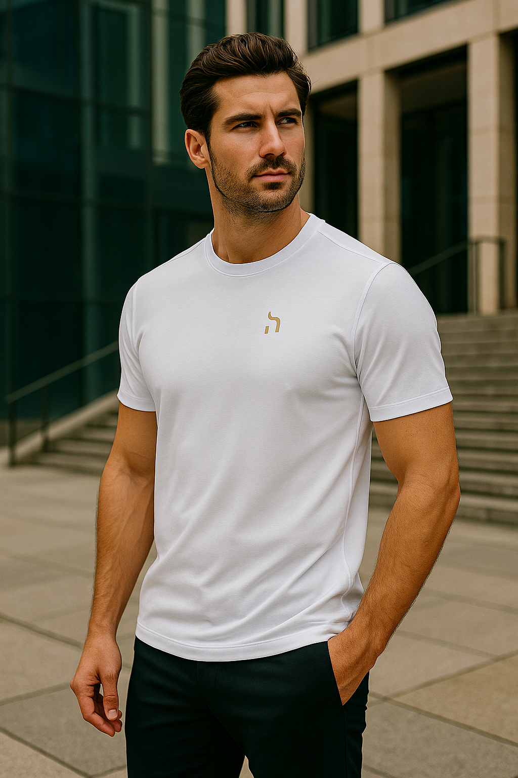 Performance T-Shirt – White Minimal Logo