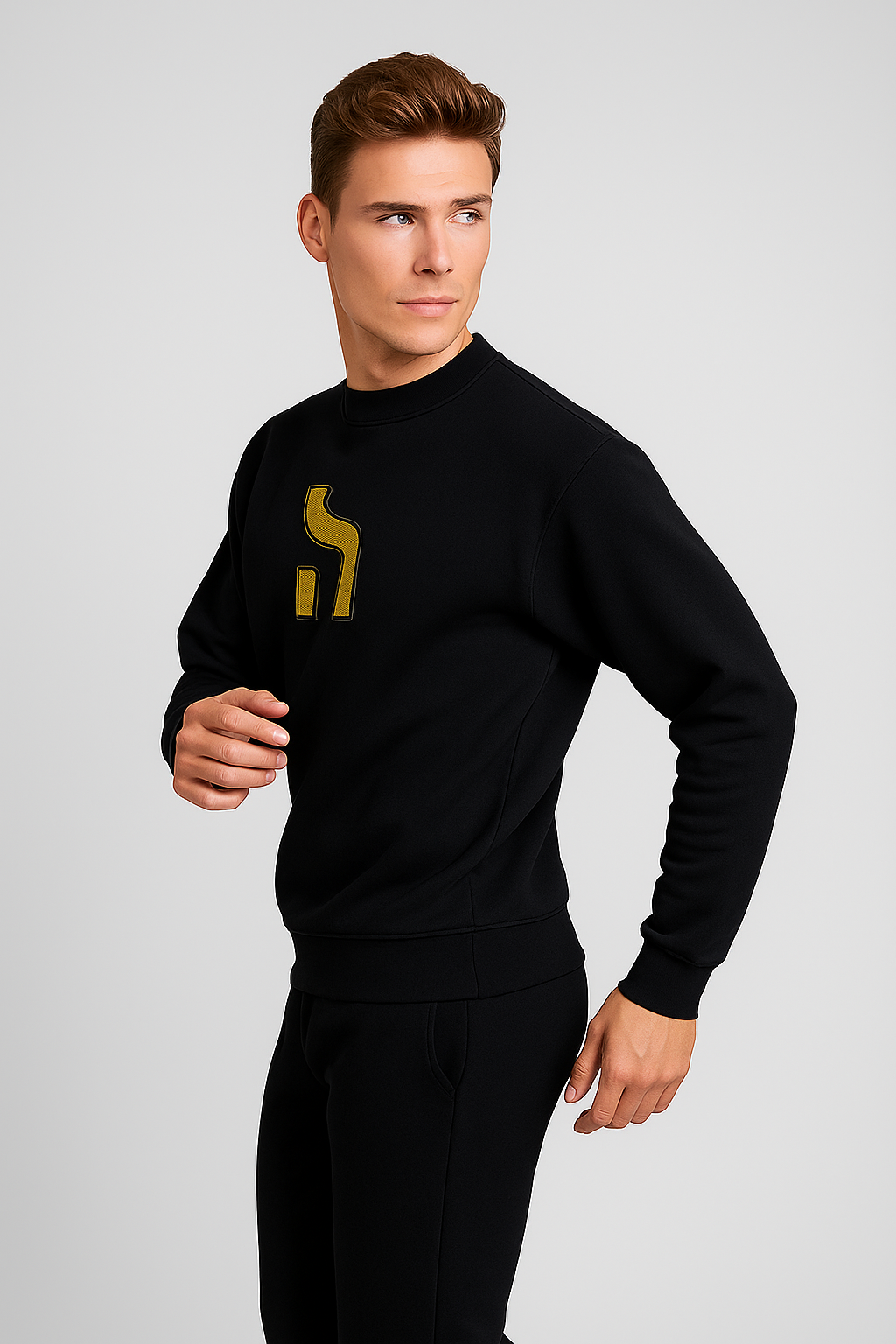 Hänsch Herren Sweater – Black & Gold Edition