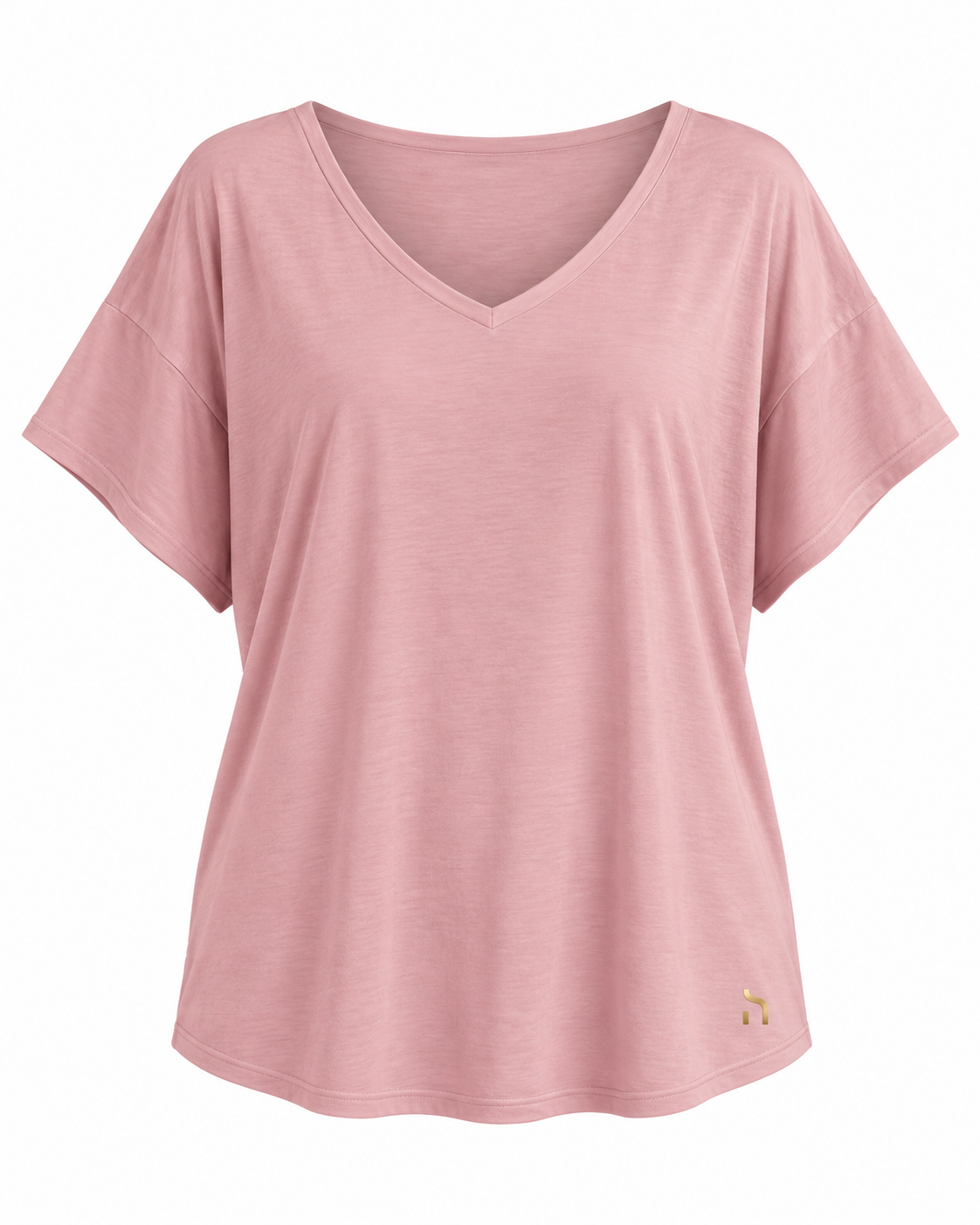 Haensch Coast Airy Kimono Tee Damen in Coast Candy Rose mit goldenem H-Logo, freigestellte Vorderansicht auf weißem Hintergrund