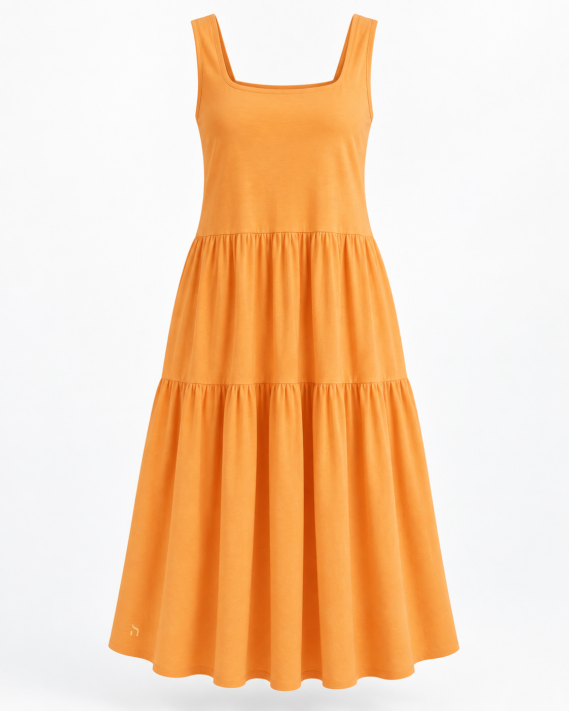 Haensch Coast Airy Valance Dress Damen in Coast Mango mit weitem Volantrock und goldenem H-Logo, freigestellte Vorderansicht