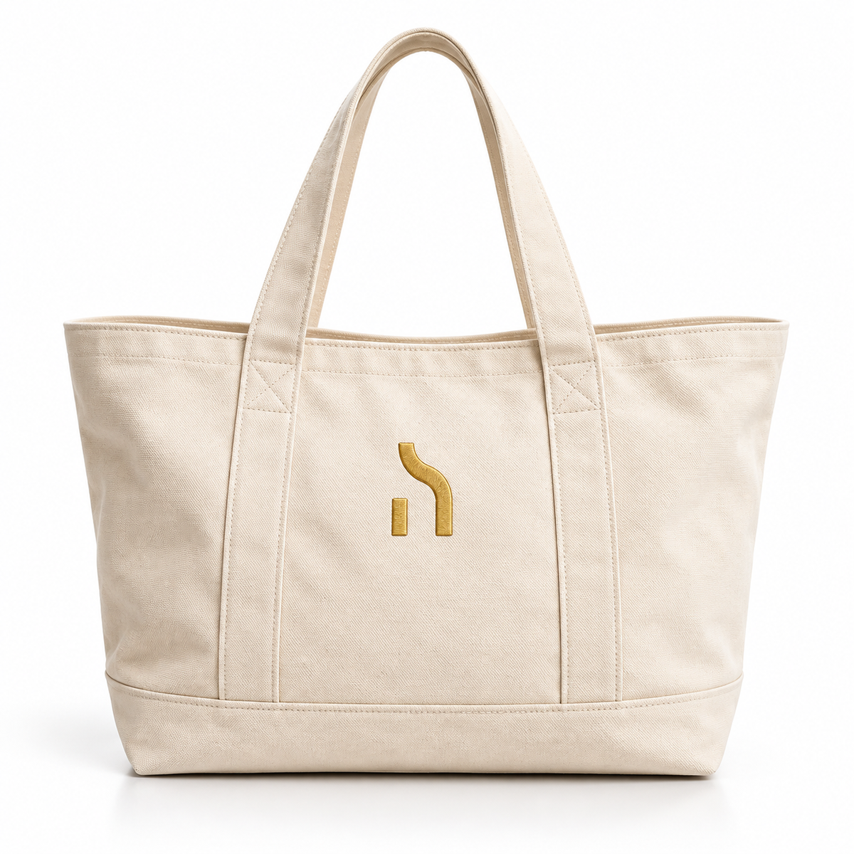 Ivory Haensch Coast canvas tote bag with gold H logo in a clean front-facing product view on a white background.