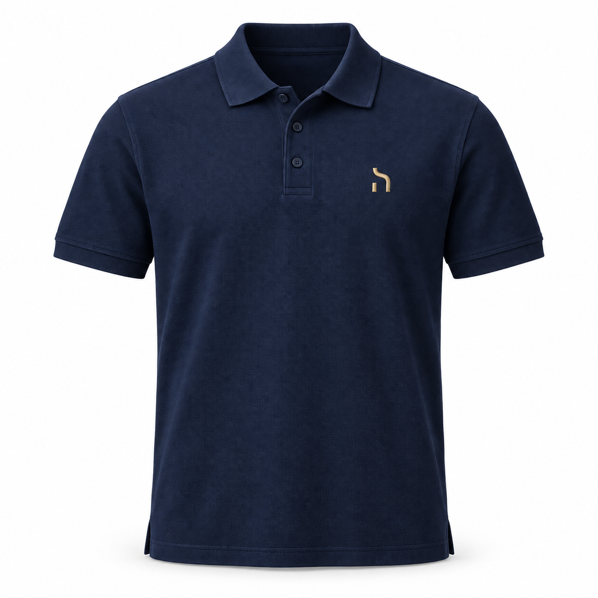 Navyblaues Haensch Coast Premium Poloshirt für Herren mit Drei-Knopf-Leiste und goldenem Haensch-Zeichen auf der linken Brust.
