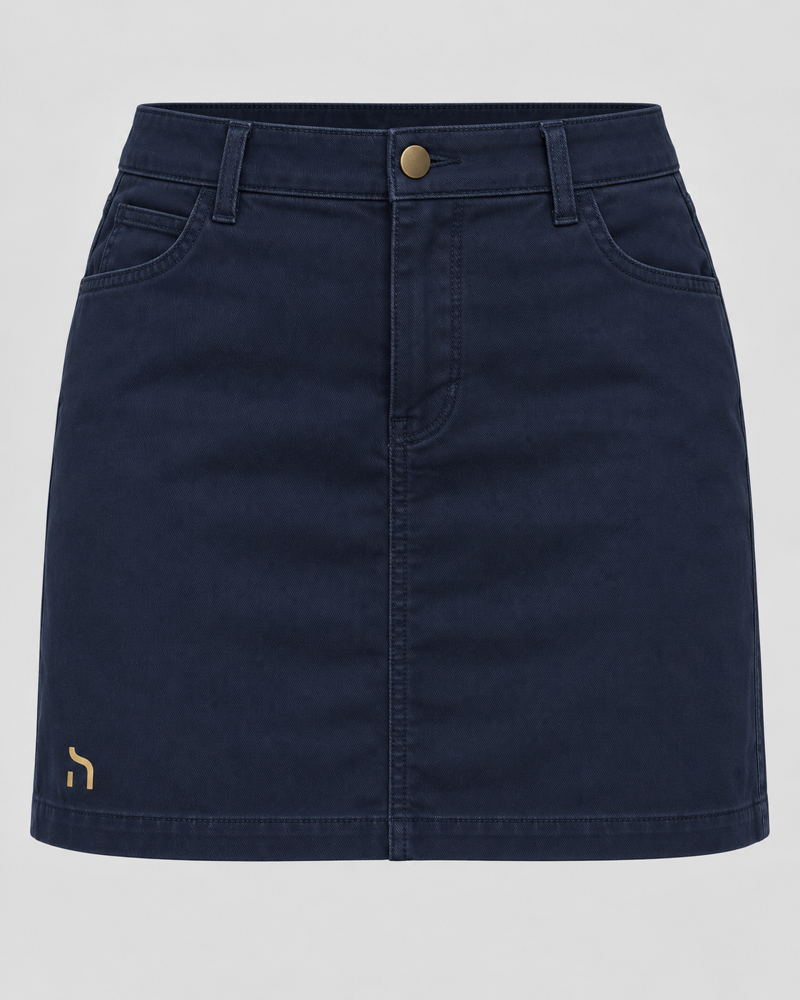 Haensch Coast Riviera Twill Skirt Damen in Navy mit goldenem Haensch Logo