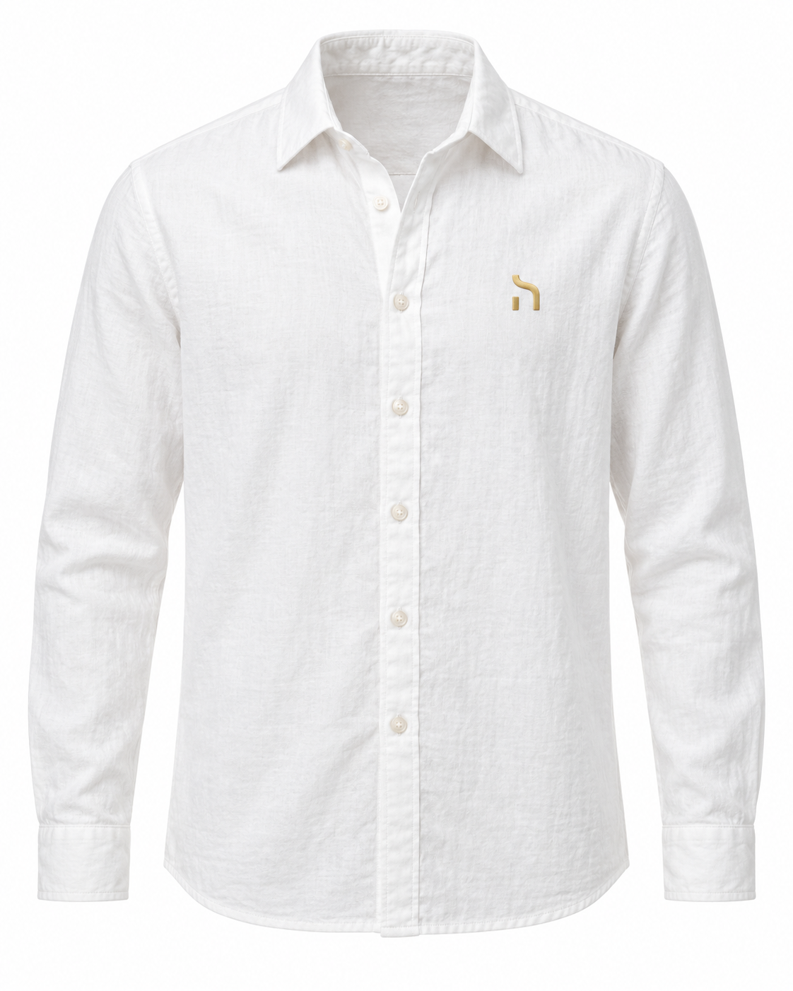Haensch Coast Washed Resort Shirt Herren in Coast White mit Washed-Look, klassischem Kragen und goldenem Haensch-Zeichen.