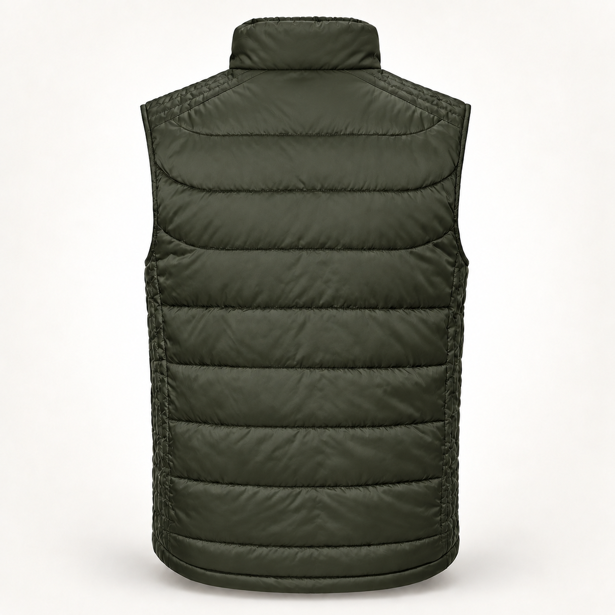 Haensch Utility Nano Bodywarmer für Herren in Dark Olive in schlichter Rückansicht