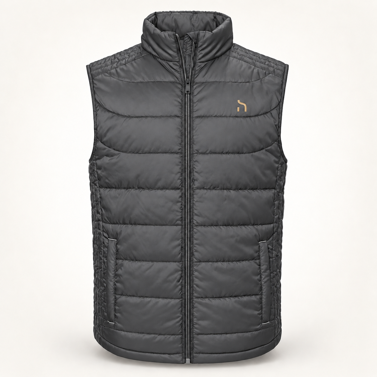 Haensch Utility Nano Bodywarmer für Herren in Iron Grey mit goldenem Hänsch-Zeichen
