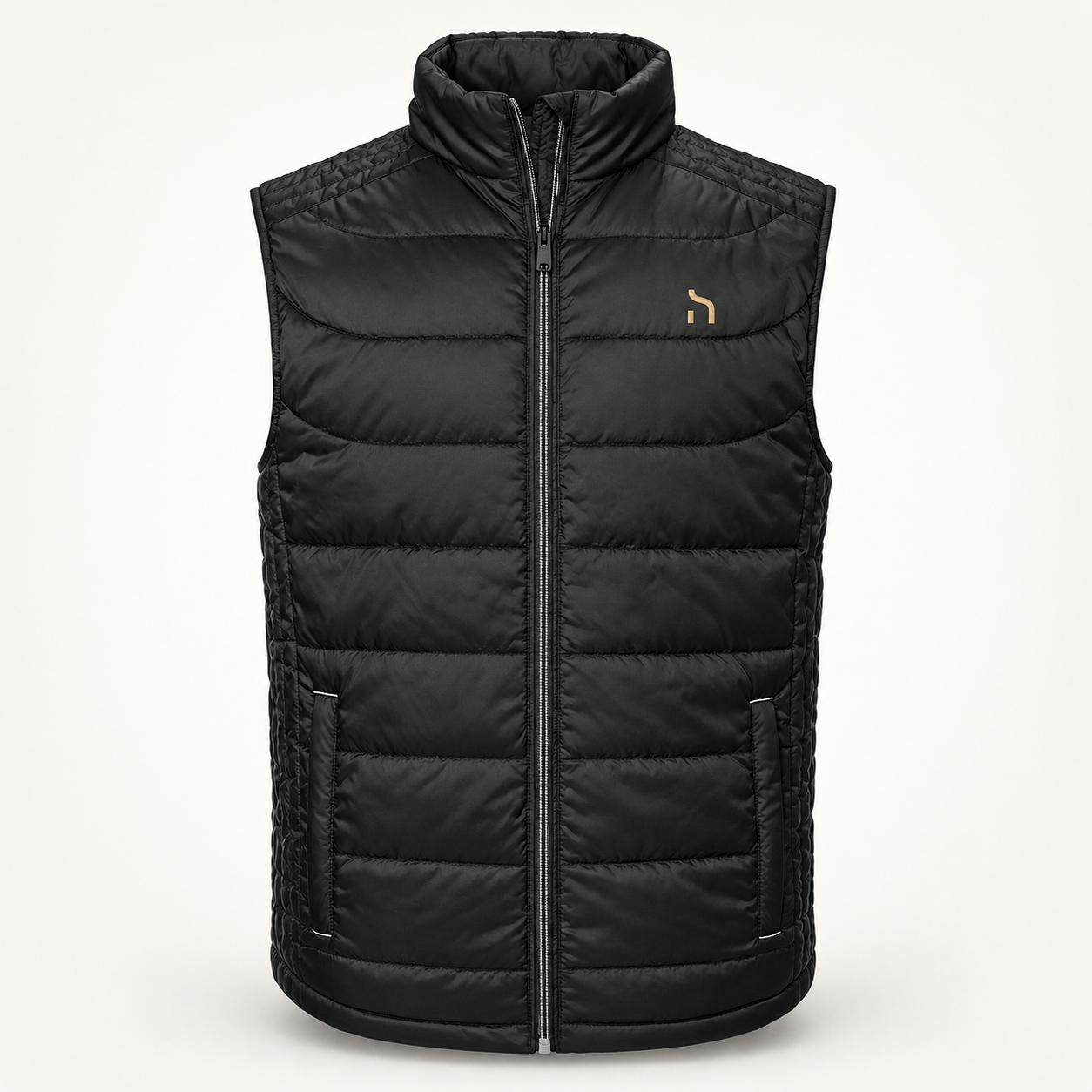Haensch Utility Nano Bodywarmer für Herren in Schwarz mit goldenem Hänsch-Zeichen