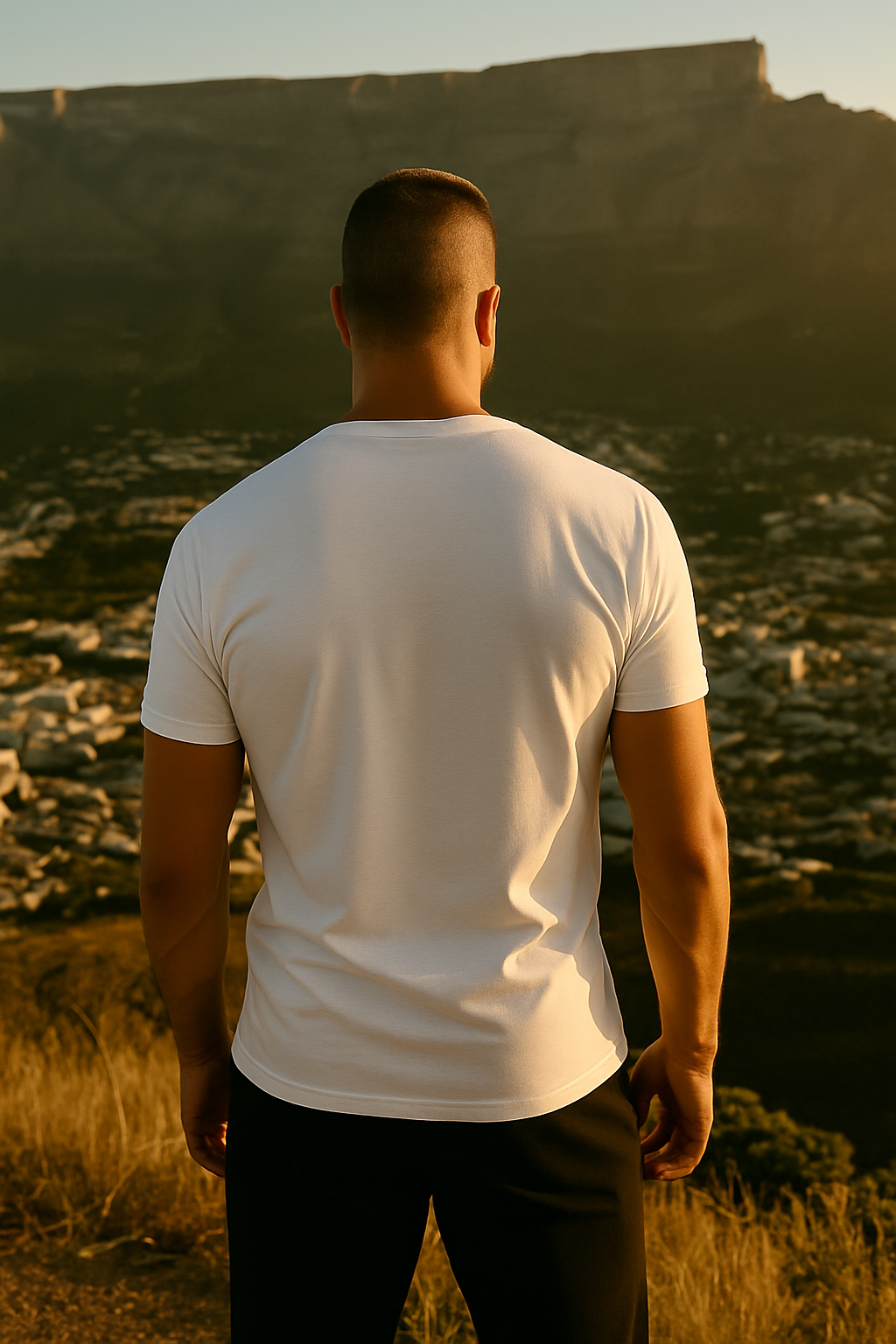 Muscle Fit T-Shirt – White & Gold Edition