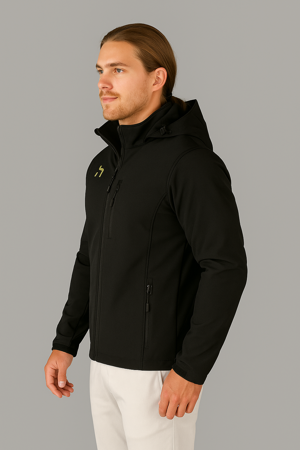 Haensch Herren Softshelljacke – Black & Gold Edition