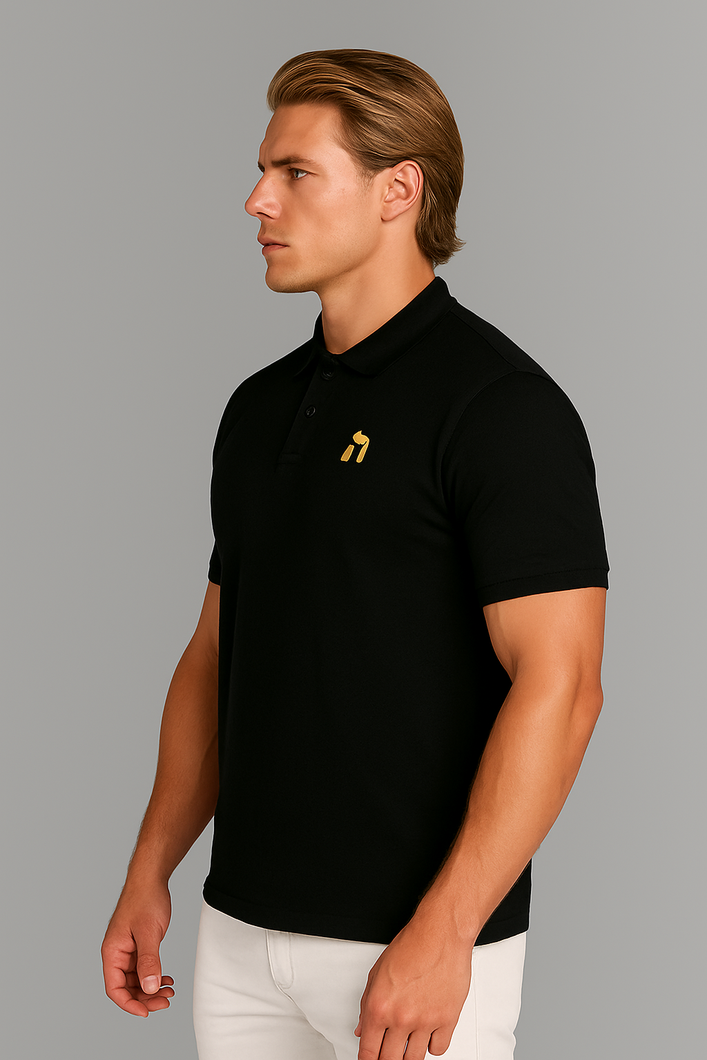 Haensch Herren Poloshirt – Black & Gold Edition