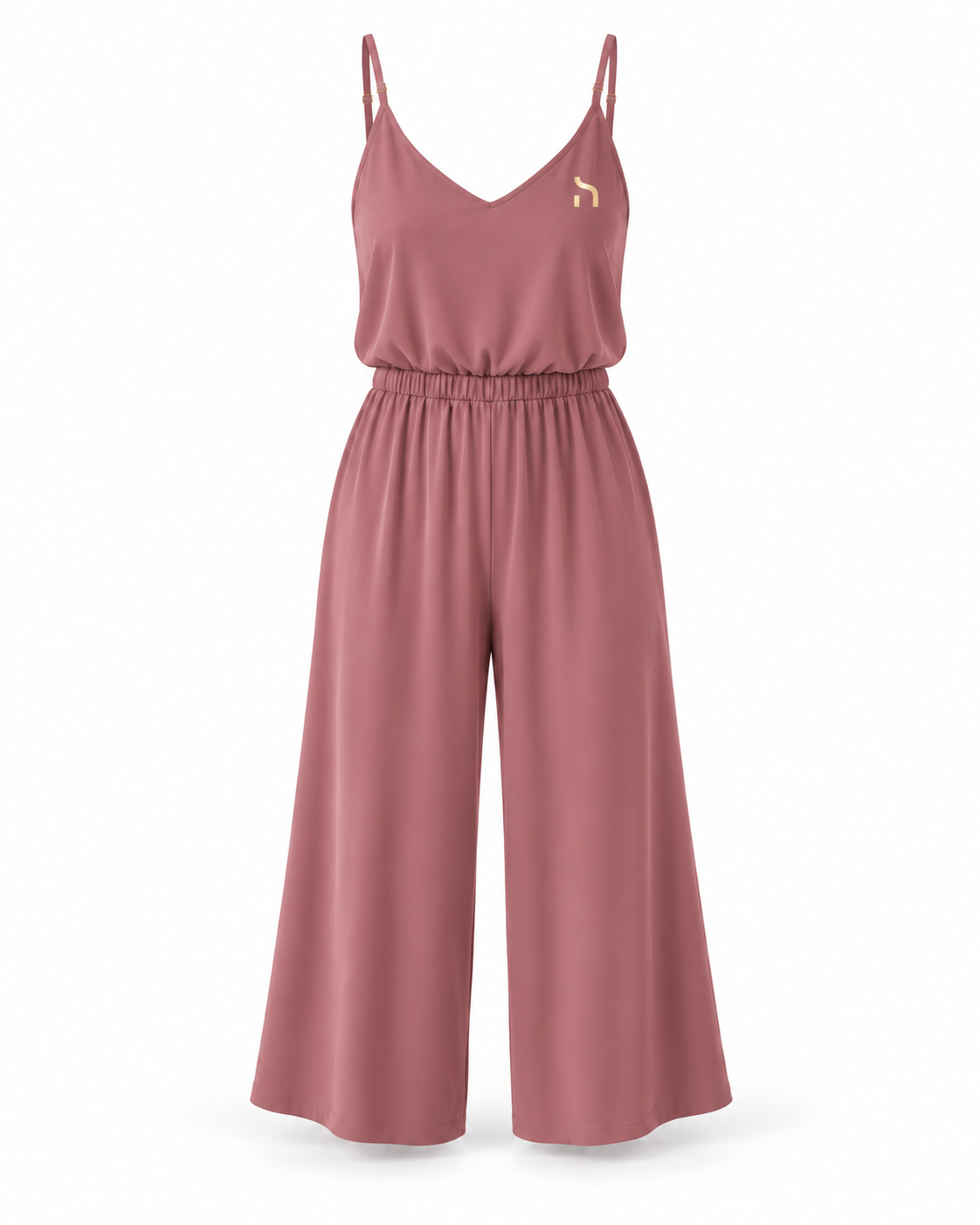 Haensch Coast Modal Crossback Jumpsuit Damen in Coast Dusk Rose mit fließender Silhouette, Spaghettiträgern und goldenem H-Signet