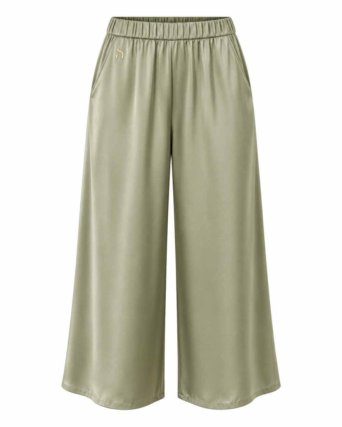 Haensch Coast Satin Culotte Damen in Coast Pale Olive mit elastischem Bund, weitem Bein und kleinem goldenem Haensch-H-Signet