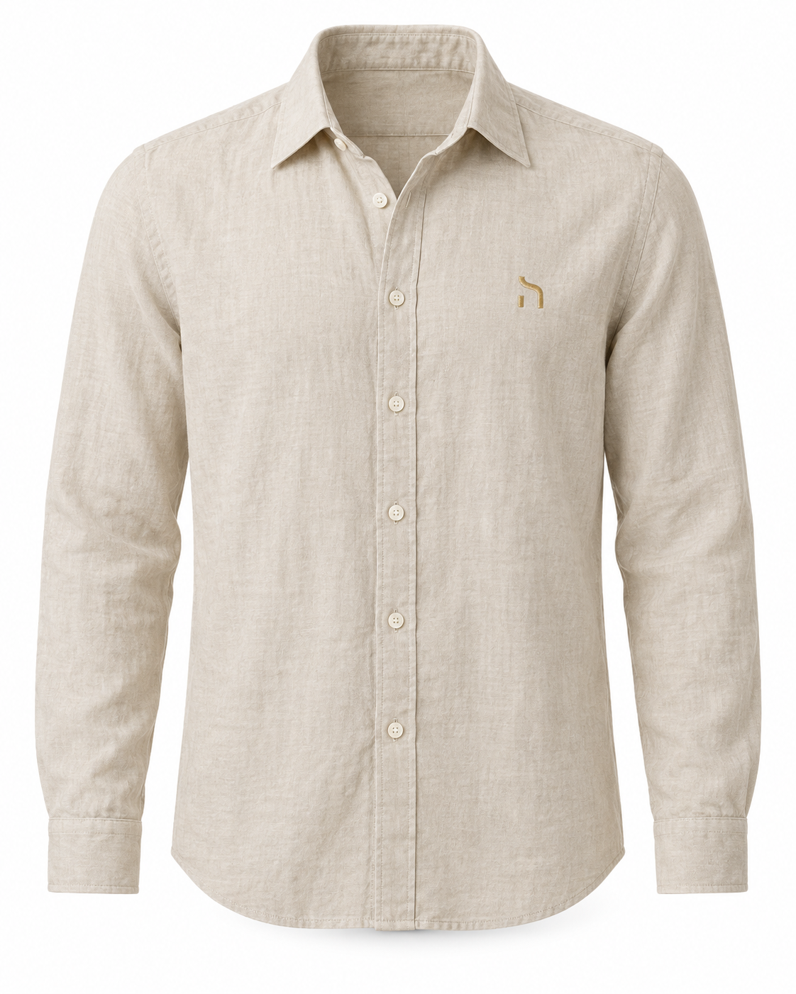 Haensch Coast Washed Resort Shirt Herren in Coast Linen mit Washed-Look, klassischem Kragen und goldenem Haensch-Zeichen.