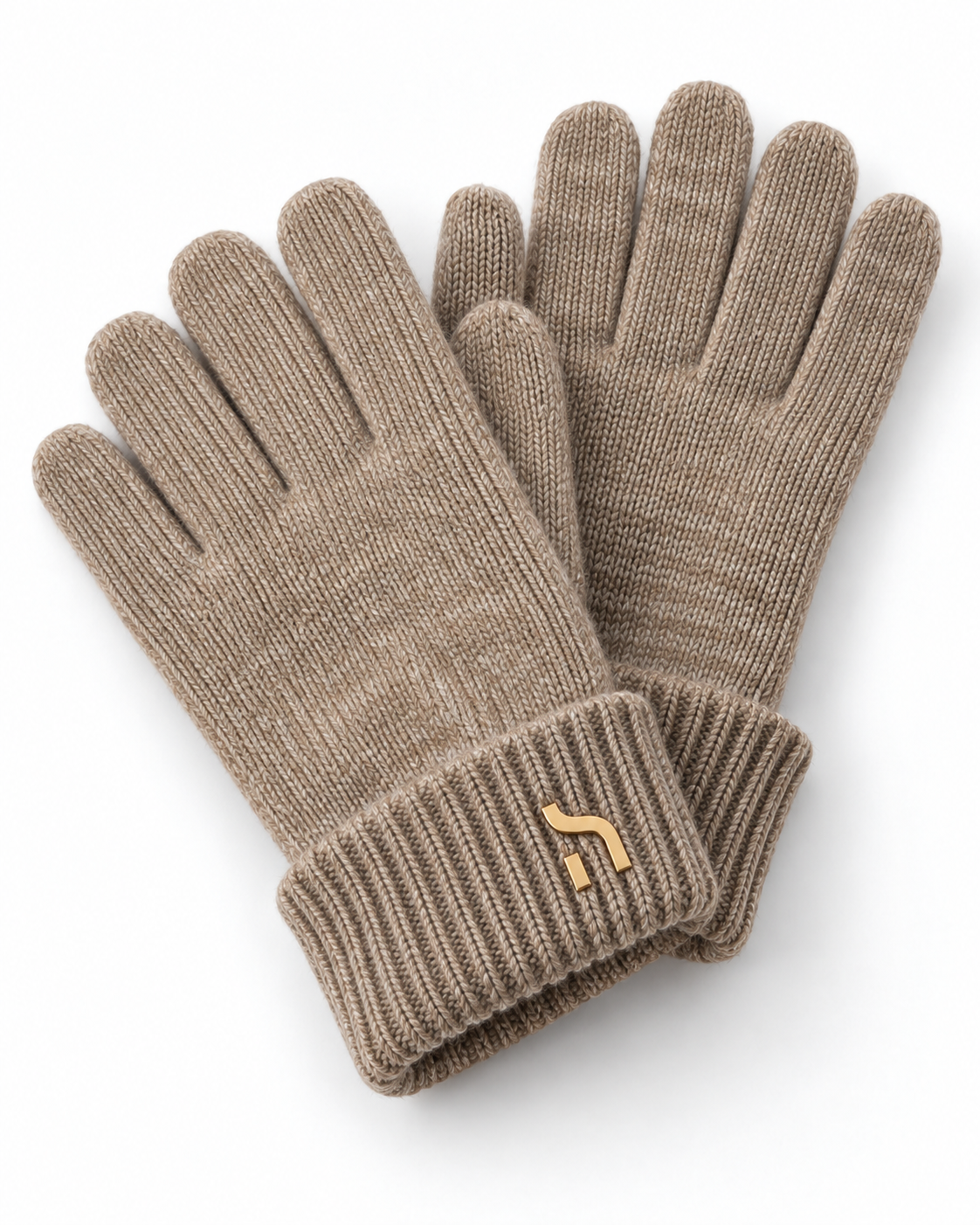 Haensch Northern Cosy Gloves Unisex in Winter Black Marl mit melierter Strickstruktur, geripptem Bündchen und kleinem goldenem Hänsch-H-Signet