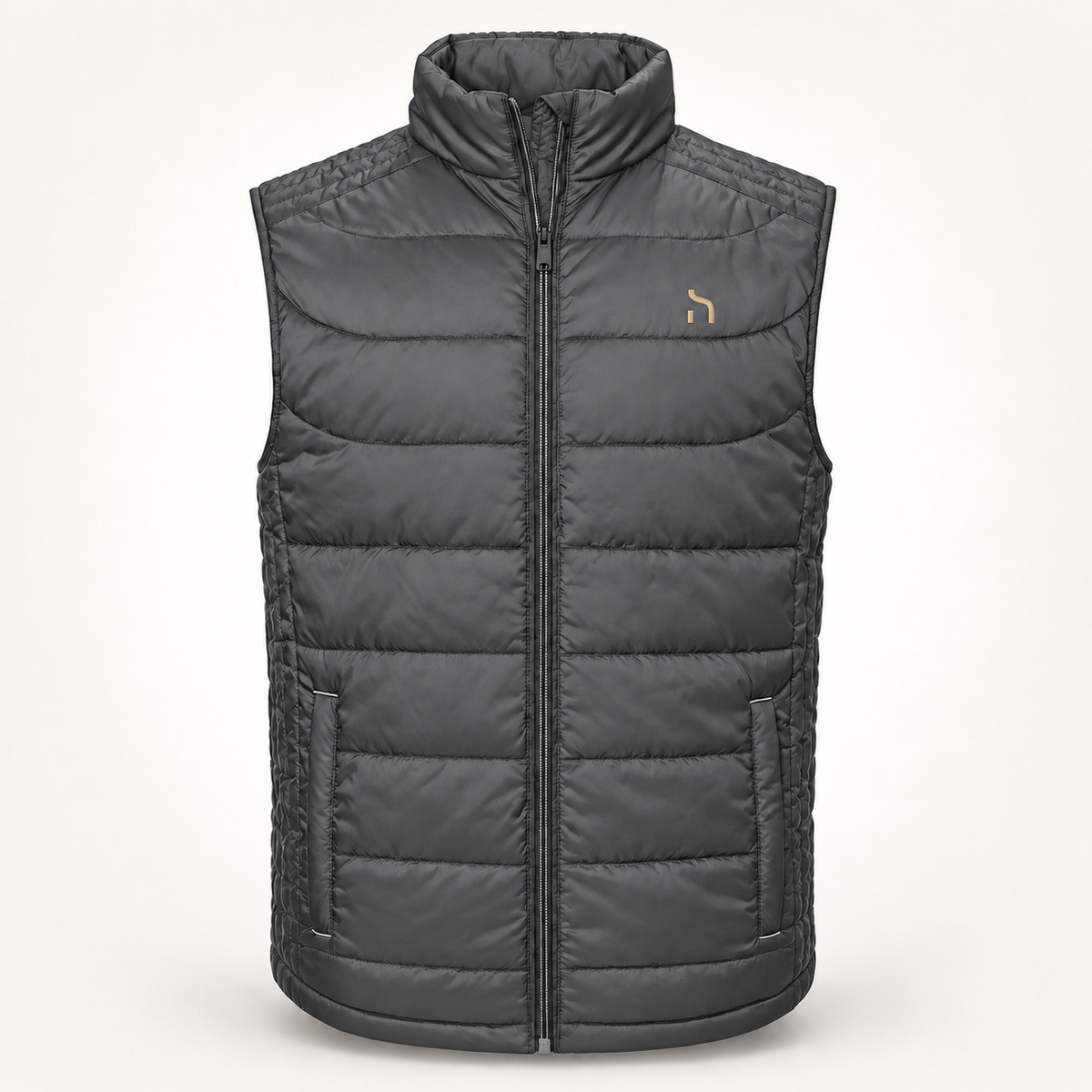 Haensch Utility Nano Bodywarmer für Herren in Iron Grey mit goldenem Hänsch-Zeichen