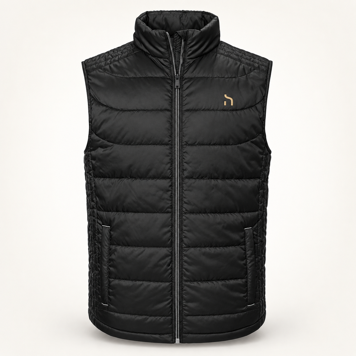 Haensch Utility Nano Bodywarmer für Herren in Schwarz mit goldenem Hänsch-Zeichen