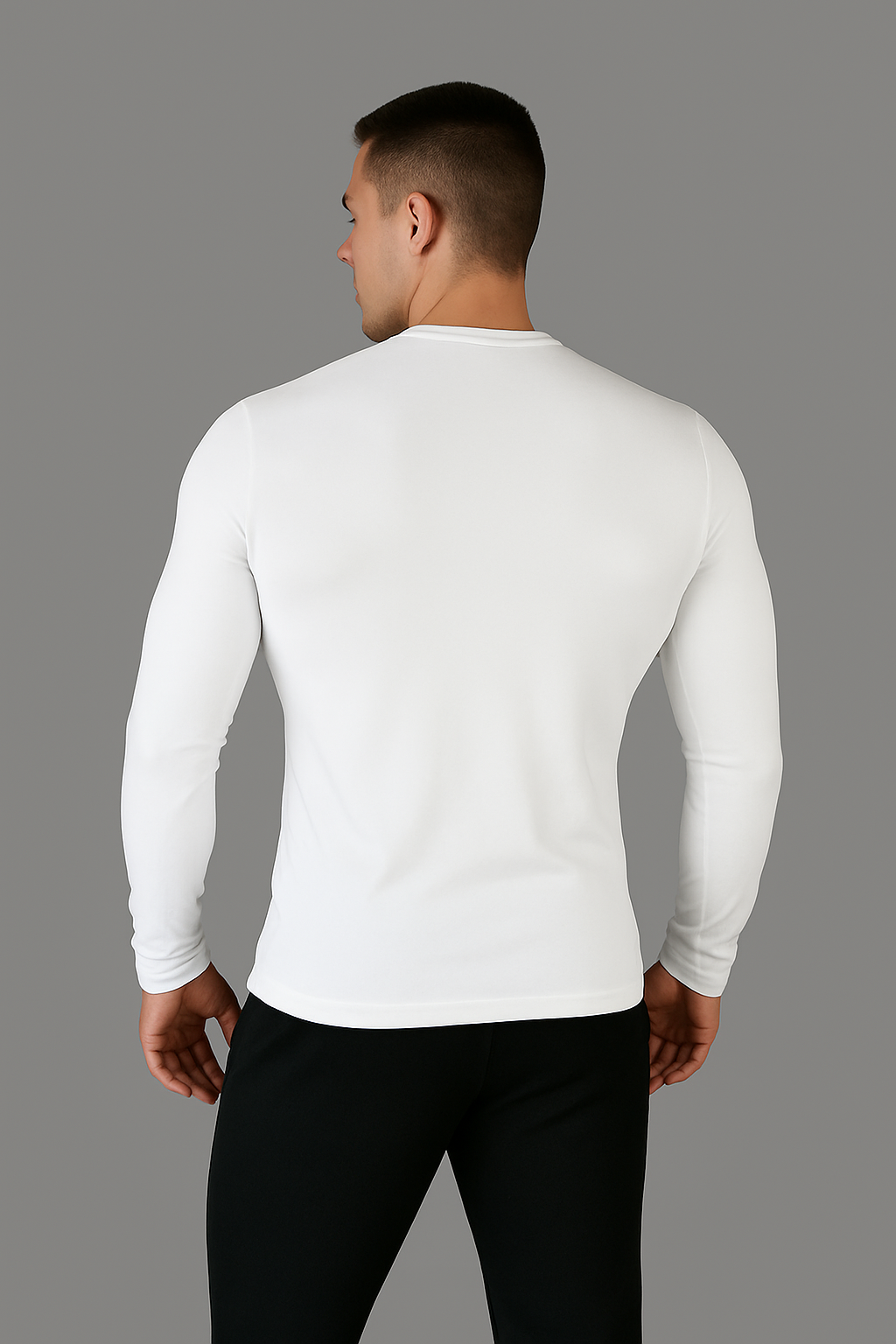 Haensch Herren Longsleeve – White & Gold Edition