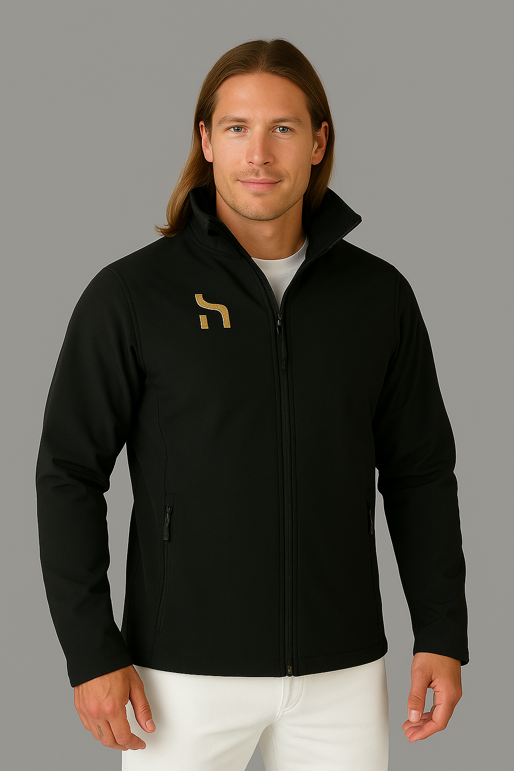 Haensch Herren Softshelljacke – Black & Gold Edition